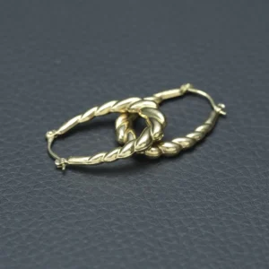 9ct Yellow Gold Twist Hoop Earrings