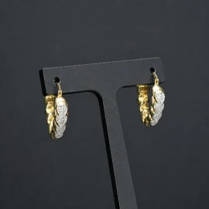 9ct Yellow Gold 0.08ct Diamond Hoop Earrings