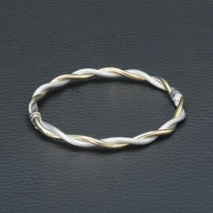 9ct Yellow And White Gold Twist Bangle