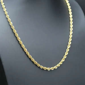 21ct Yellow Gold Rope Chain 25.5″ 6mm