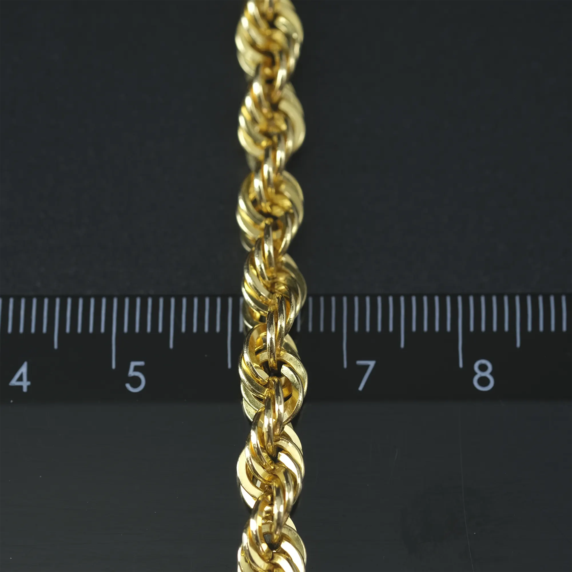 21ct Yellow Gold Rope Chain 25.5" 6mm - Image 3