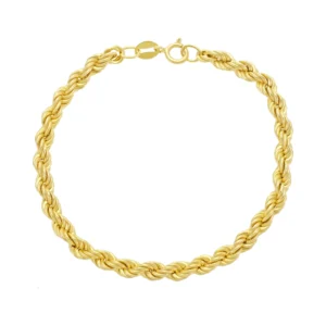9ct Yellow Gold Rope Bracelet 7.5″ 5mm