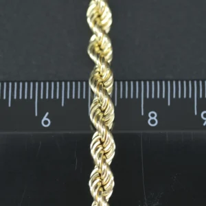 9ct Yellow Gold Rope Bracelet 7.5″ 5mm