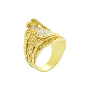 9ct Yellow Gold Gemstone Saddle Ring