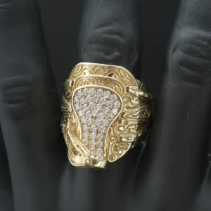9ct Yellow Gold Gemstone Saddle Ring