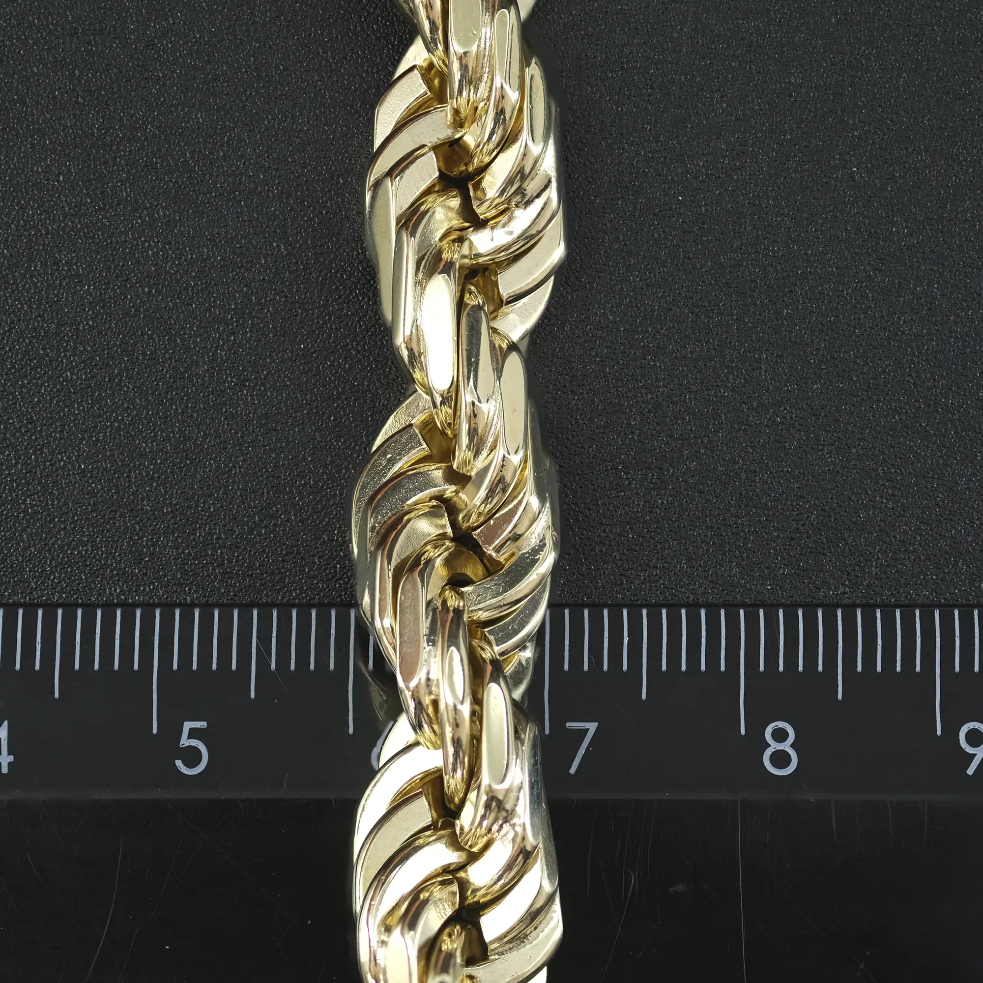 9ct Yellow Gold Rope Bracelet 9" 10.5mm - Image 2
