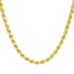 9ct Yellow Gold Rope Chain 16″ 5mm