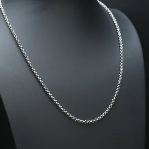 9ct White Gold Belcher Chain 26″ 4.5mm