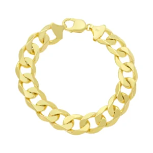 9ct Yellow Gold Curb Bracelet 9″ 14mm