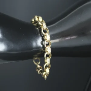 9ct Yellow Gold Belcher Bracelet 7.5″ 9mm