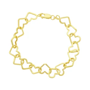 9ct Yellow Gold Heart Bracelet