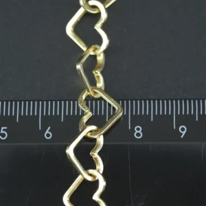 9ct Yellow Gold Heart Bracelet 7.5” 10mm