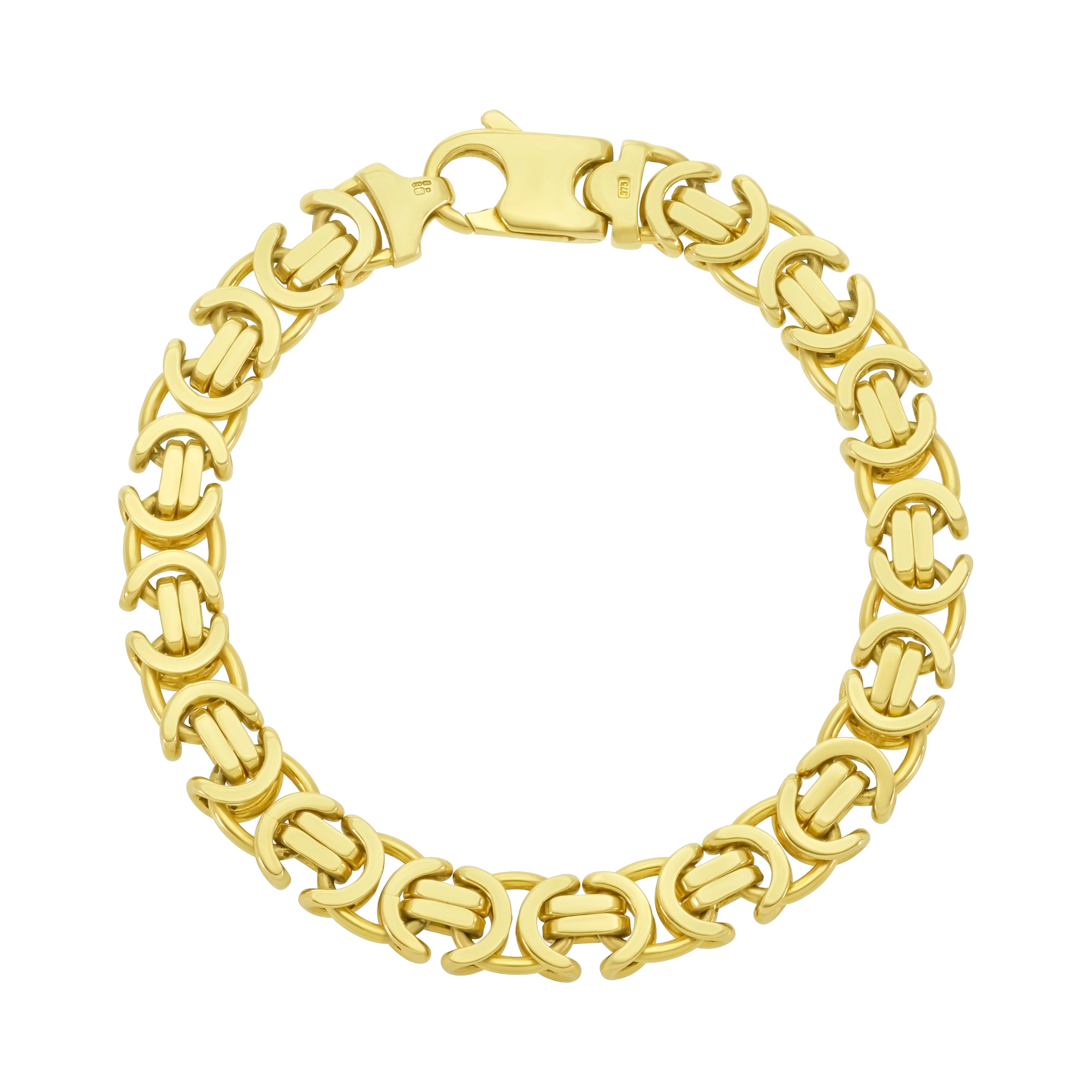9ct Yellow Gold Byzantine Bracelet 8" 8.5mm