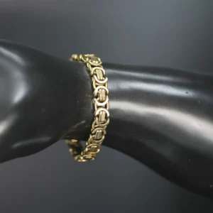 9ct Yellow Gold Byzantine Bracelet 8″ 8.5mm
