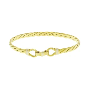 9ct Yellow Gold Twisted Double Loop Bangle