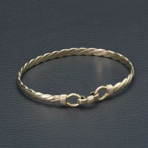 9ct Yellow Gold Twisted Double Loop Bangle