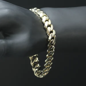 9ct Yellow Gold Cuban Bracelet 9.5″ 12mm