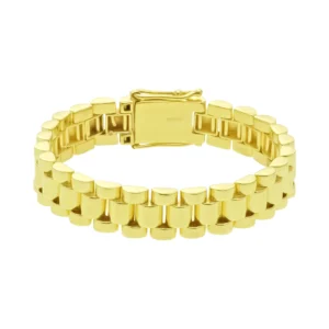 9ct Yellow Gold Watch Strap Bracelet 6.5″ 10mm