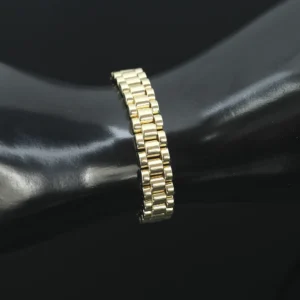 9ct Yellow Gold Watch Strap Bracelet 6.5″ 10mm