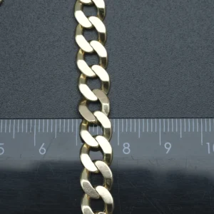 9ct Yellow Gold Curb Bracelet 9.5″ 8mm