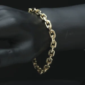 9ct Yellow Gold Fancy Link Bracelet 9″ 8mm