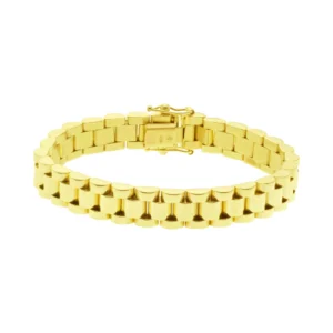 9ct Yellow Gold Watch Strap Bracelet 6.5″ 8.5mm