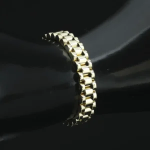 9ct Yellow Gold Watch Strap Bracelet 6.5″ 8.5mm