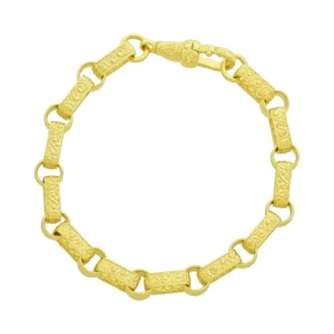 9ct Yellow Gold Gypsy Link Bracelet 7″ 6.5mm