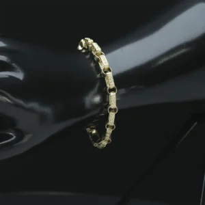 9ct Yellow Gold Gypsy Link Bracelet 7″ 6.5mm