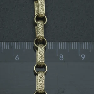 9ct Yellow Gold Gypsy Link Bracelet 7″ 6.5mm