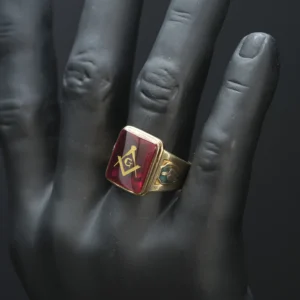 10ct Yellow Gold Freemasons Signet Ring