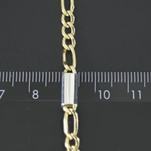 14ct Yellow & White Gold Fancy Figaro Chain 23.5″ 5mm
