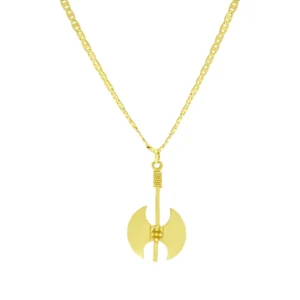 14ct Yellow Gold Marina Chain With Axe Pendant 18″ 3.5mm