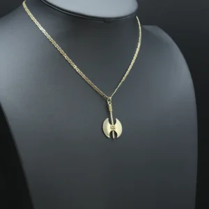 14ct Yellow Gold Marina Chain With Axe Pendant 18″ 3.5mm