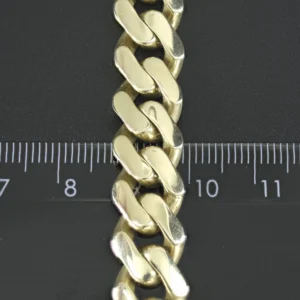 14ct Yellow Gold Gemstone Cuban Chain 16″ 11mm