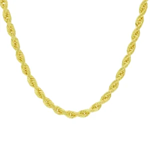 9ct Yellow Gold Diamond Cut Rope Chain 28.5″ 5mm
