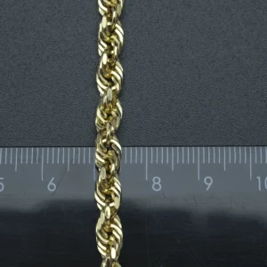 9ct Yellow Gold Diamond Cut Rope Chain 28.5″ 5mm