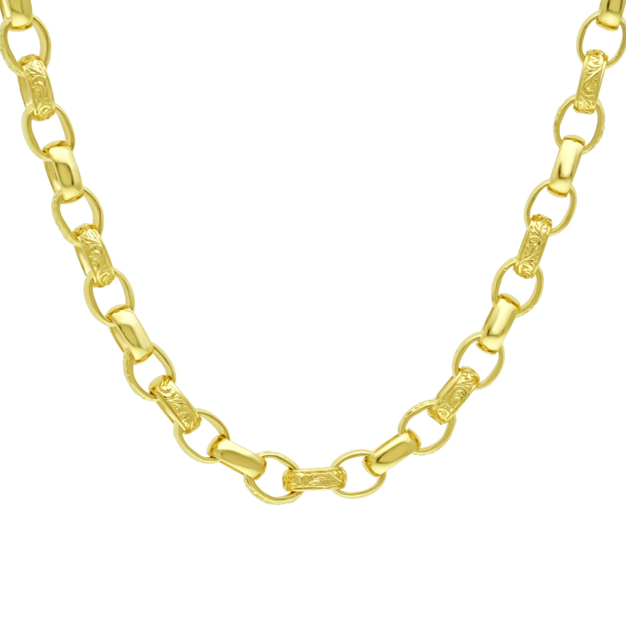 9ct Yellow Gold Belcher Chain 24″ 9mm