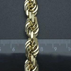 9ct Yellow Gold Rope Chain 24.5″ 9mm