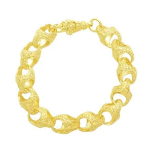 9ct Yellow Gold Acorn Bracelet 9.5″ 14mm