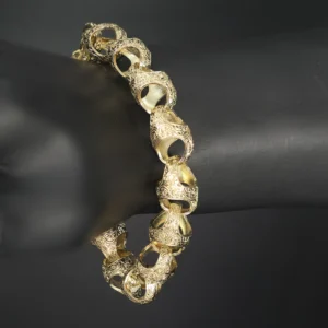 9ct Yellow Gold Acorn Bracelet 9.5″ 14mm
