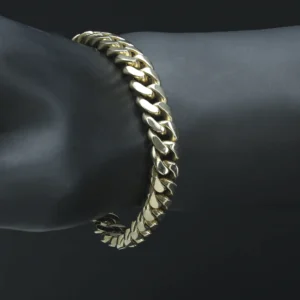 9ct Yellow Gold Cuban Bracelet 7.5″ 9mm