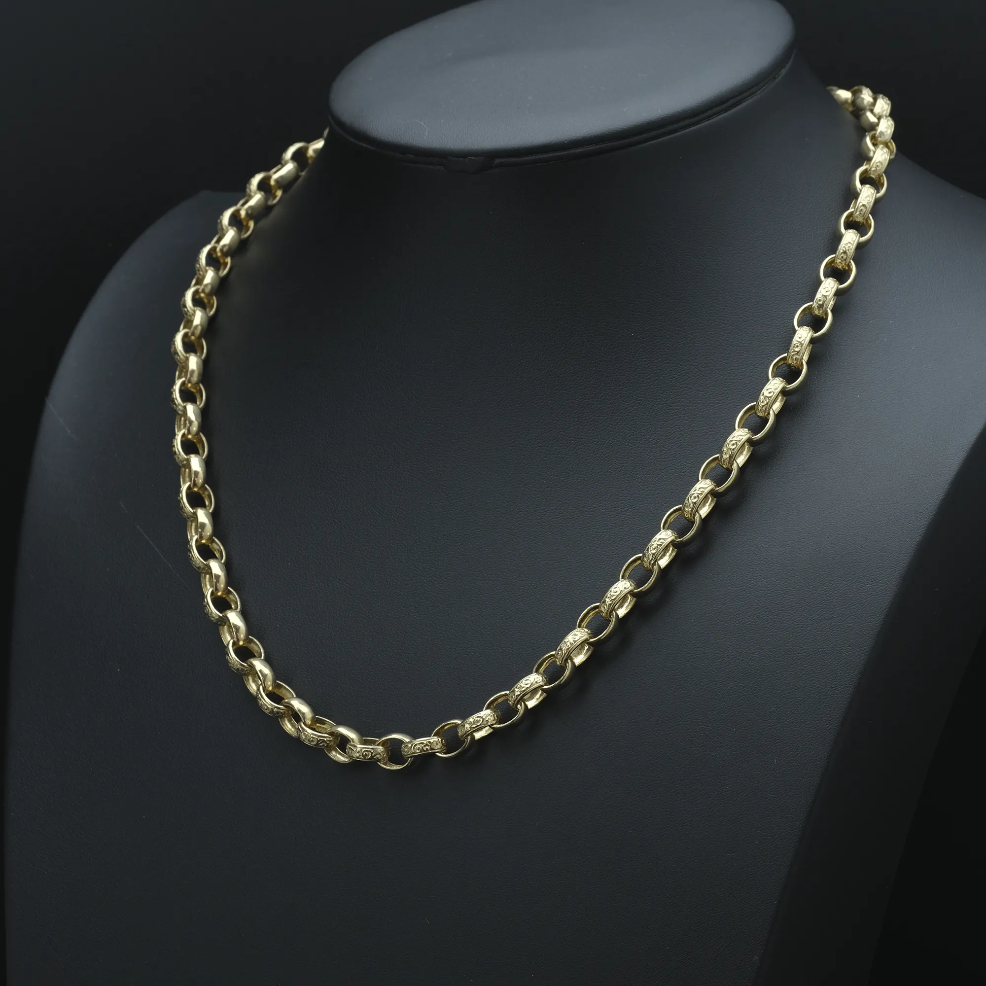 9ct Yellow Gold Belcher Chain 24″ 9mm - Image 3