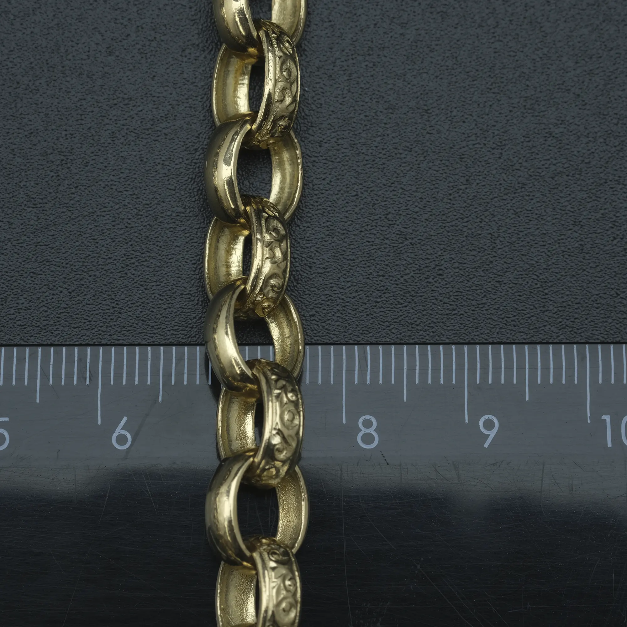 9ct Yellow Gold Belcher Chain 24″ 9mm - Image 2