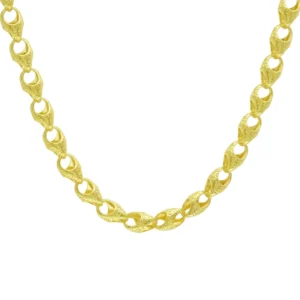 9ct Yellow Gold Patterned Acorn Chain 22.5″ 7.5mm