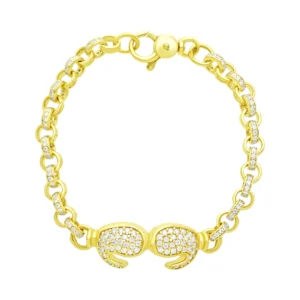 9ct Yellow Gold Gemstone Boxing Gloves Belcher Bracelet 7″ 12mm