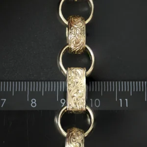 9ct Yellow Gold Gypsy Link Bracelet 8.5″ 13.5mm