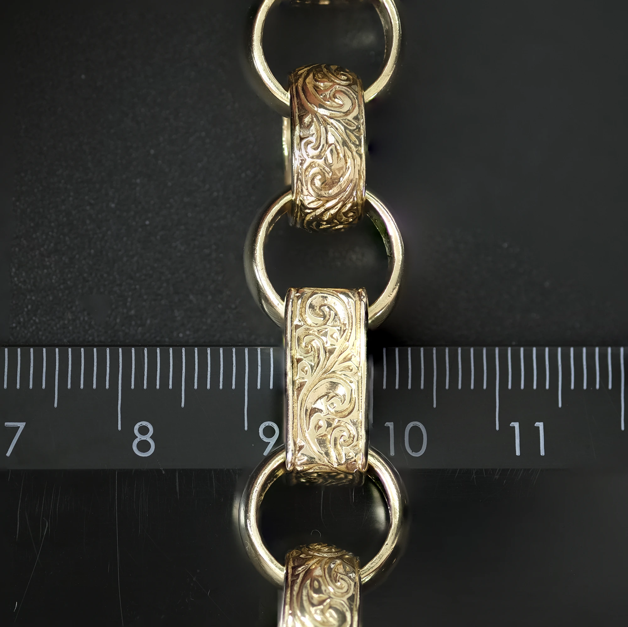 9ct Yellow Gold Gypsy Link Bracelet 8.5" 13.5mm - Image 2