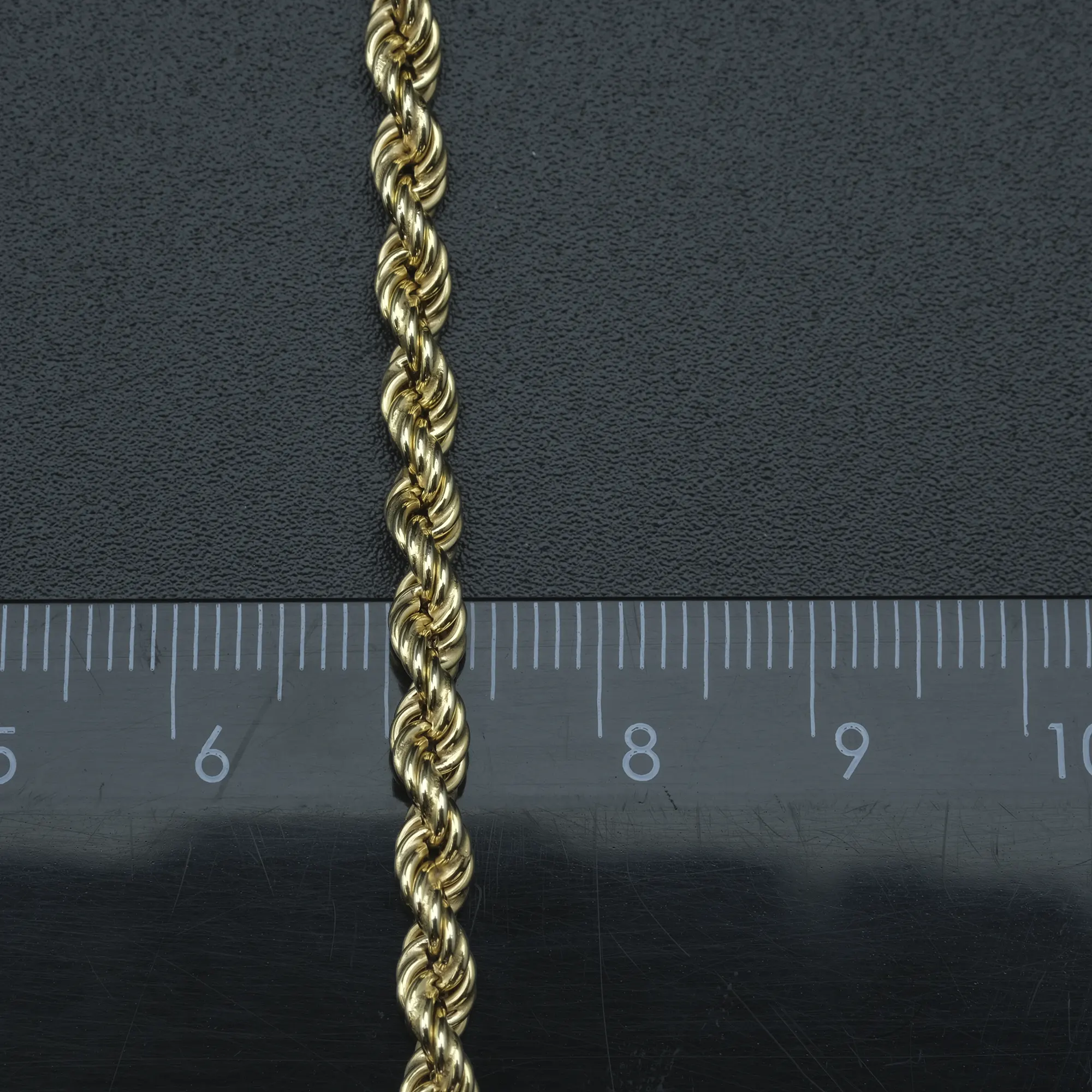 9ct Yellow Gold Rope Chain 29'' 4mm - Image 2