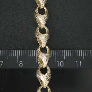 9ct Yellow Gold Acorn Bracelet 9.5″ 7.5mm